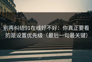 别再纠结91在线好不好：你真正要看的是设置优先级（最后一句最关键）