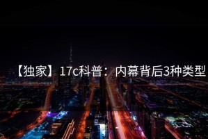 【独家】17c科普：内幕背后3种类型