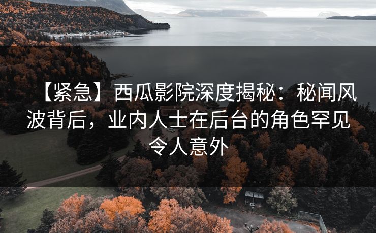 【紧急】西瓜影院深度揭秘：秘闻风波背后，业内人士在后台的角色罕见令人意外