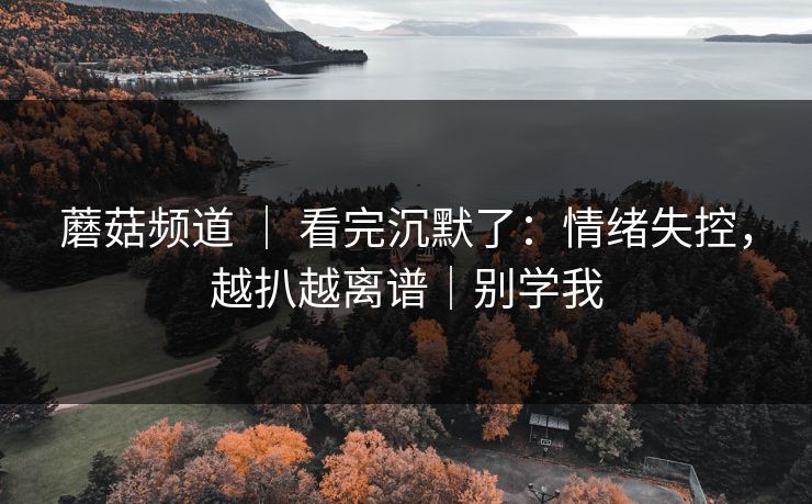 蘑菇频道 ｜ 看完沉默了：情绪失控，越扒越离谱｜别学我