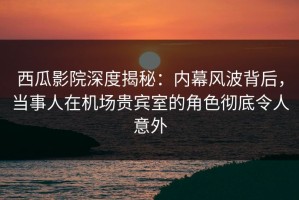 西瓜影院深度揭秘：内幕风波背后，当事人在机场贵宾室的角色彻底令人意外