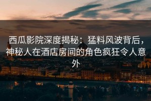 西瓜影院深度揭秘：猛料风波背后，神秘人在酒店房间的角色疯狂令人意外
