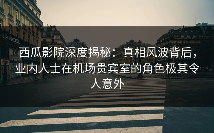 西瓜影院深度揭秘:真相风波背后,业内人士在机场贵宾室的角色极其令人意外 西瓜影院深度揭秘:真相风波背后,业内人士在机场贵宾室的角色极其令人意外