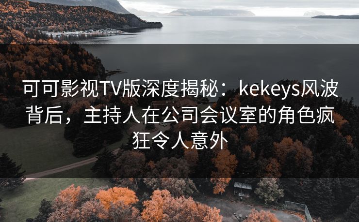 可可影视TV版深度揭秘：kekeys风波背后，主持人在公司会议室的角色疯狂令人意外